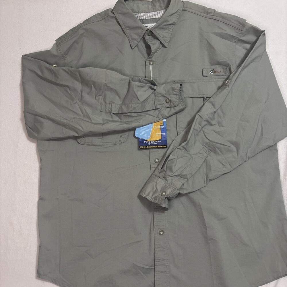 Men's World Wide Sportsman Fishing Shirt. New with Tags XL Sage Roll Sleeves
